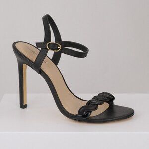 Stuart Weitzman Dancer Twistie 100 Sandal Heels, Black, US 9.5